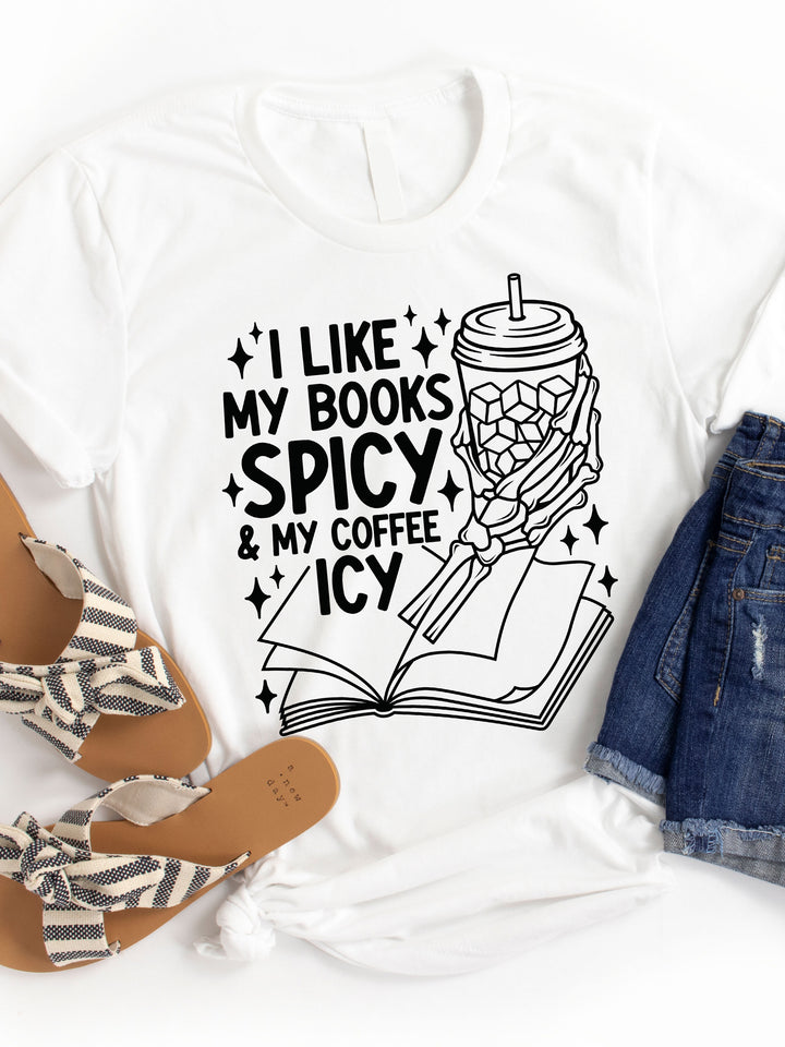 Books and Iced Coffee Graphic Tee