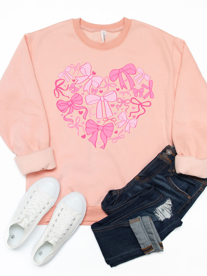 Coquette Bow Heart Graphic Sweatshirt