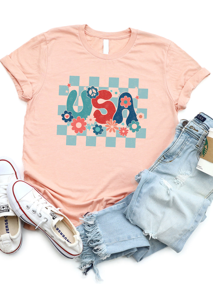 Checkered USA Graphic Tee