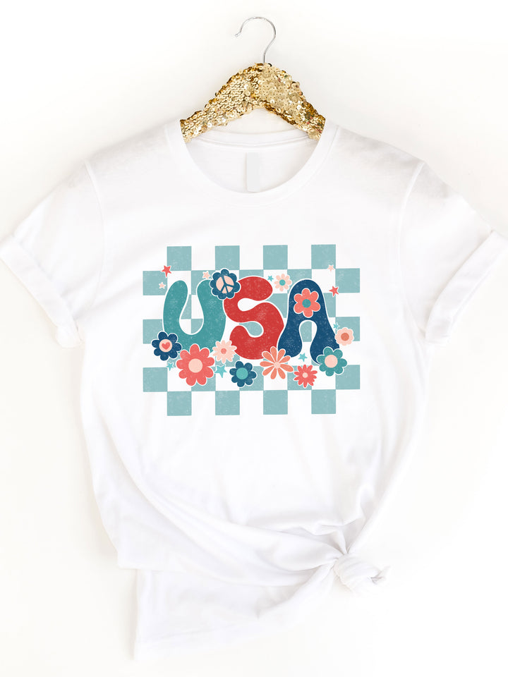 Checkered USA Graphic Tee