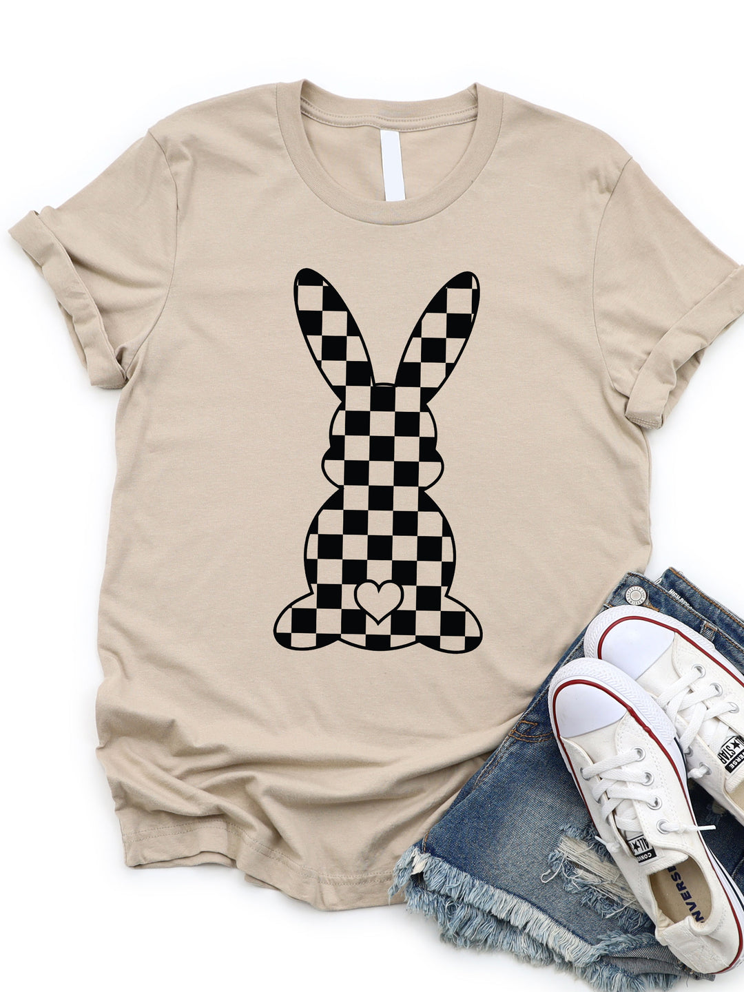 Checkered Bunny Graphic Tee