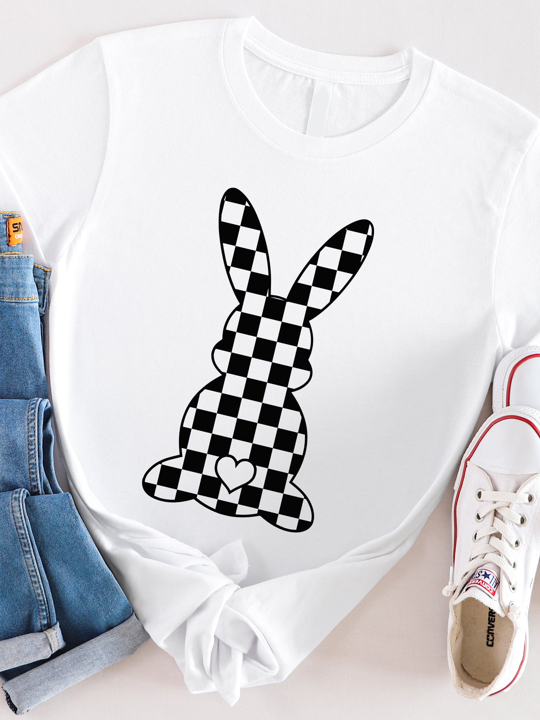 Checkered Bunny Graphic Tee