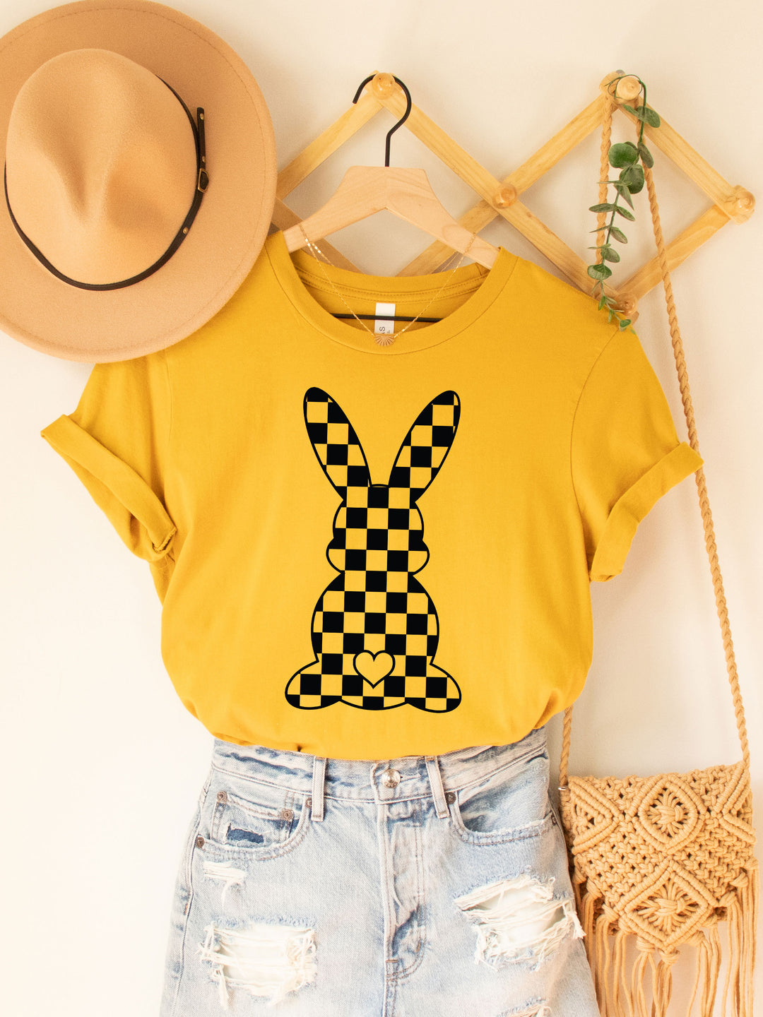 Checkered Bunny Graphic Tee