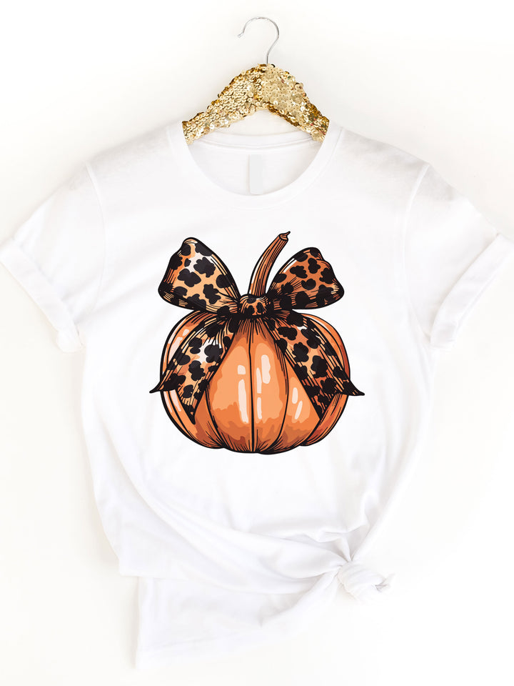 Cheetah Bow Pumpkin Graphic Tee