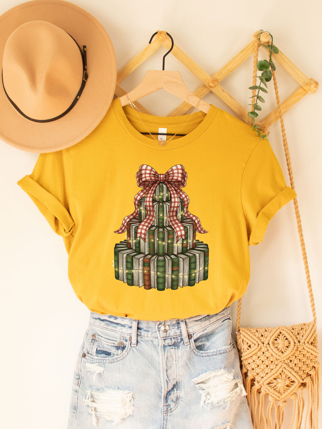 Book Christmas Tree Graphic Tee