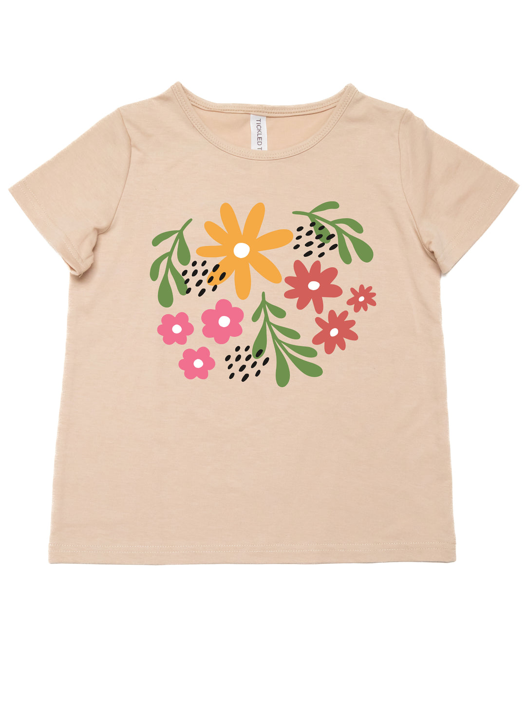 Colored Floral Dot Kids Graphic Tee