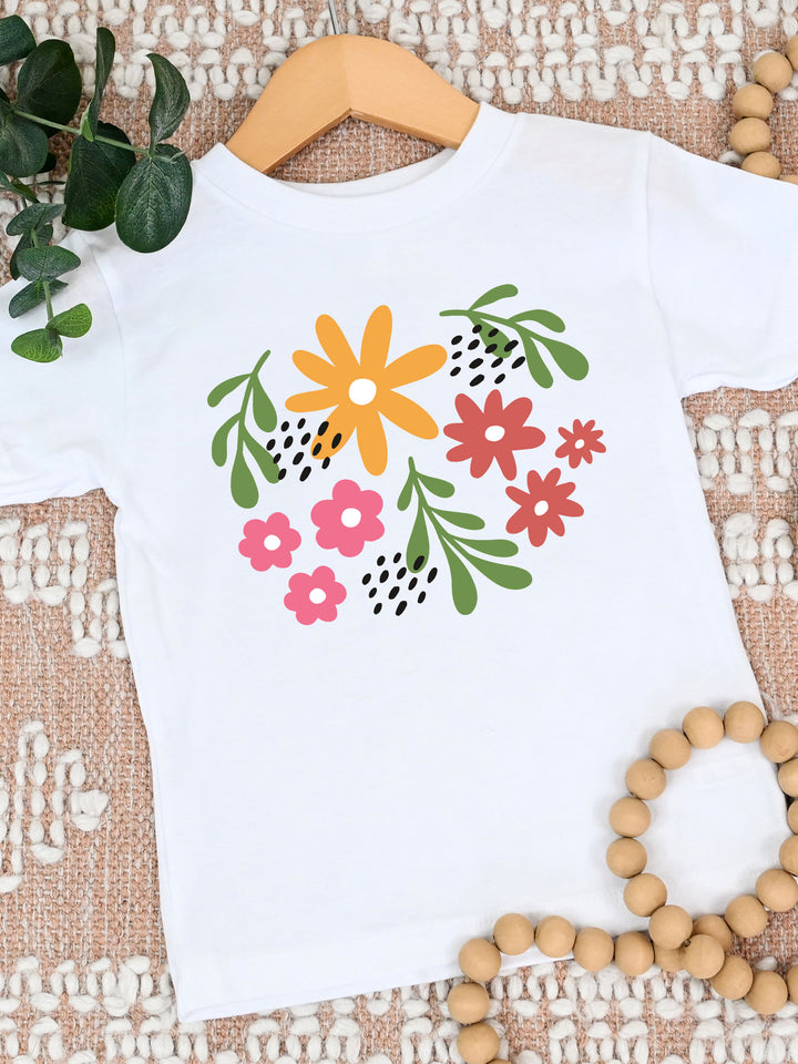 Colored Floral Dot Kids Graphic Tee