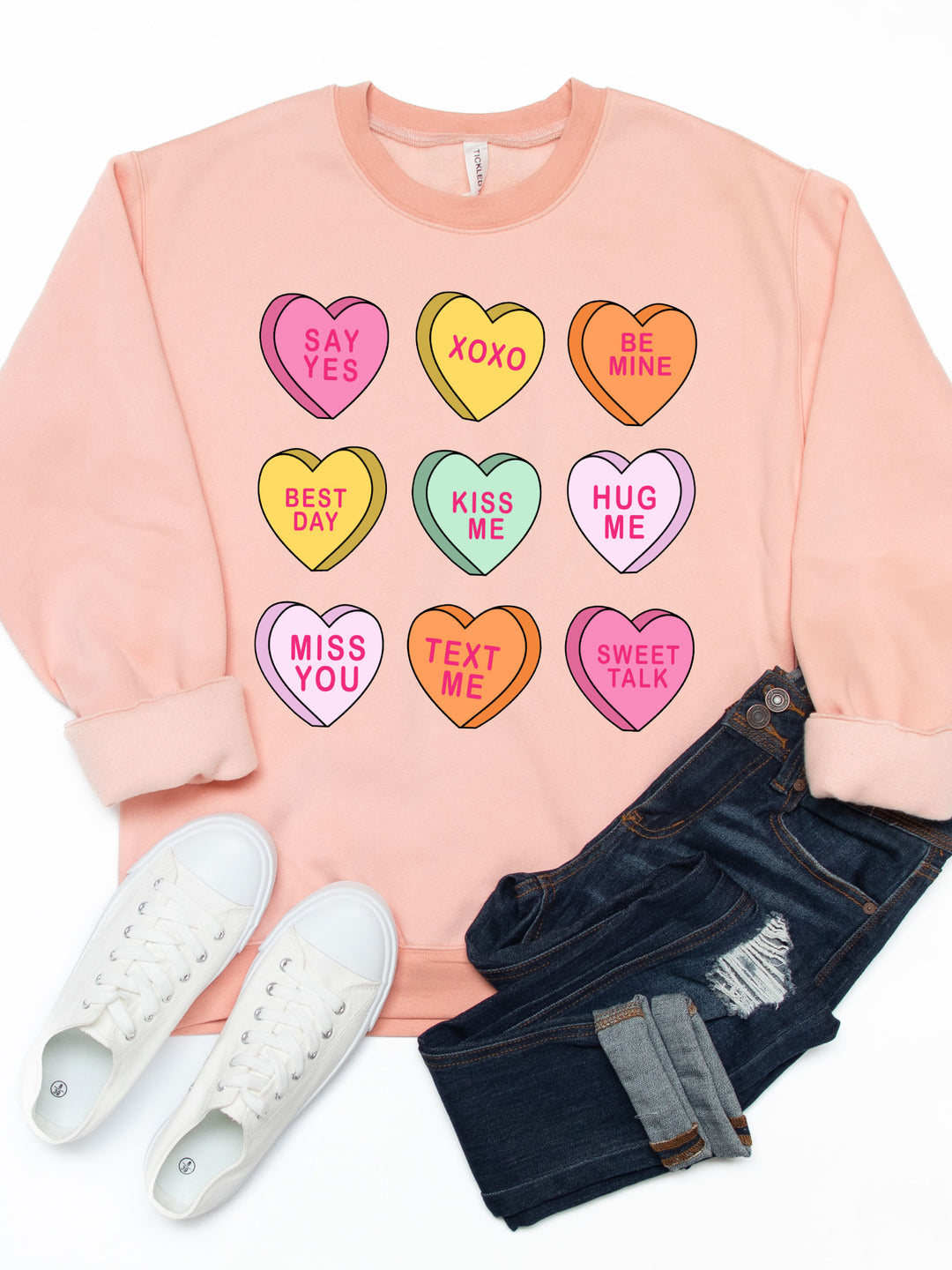 Conversation Hearts Graphic Sweatshirt