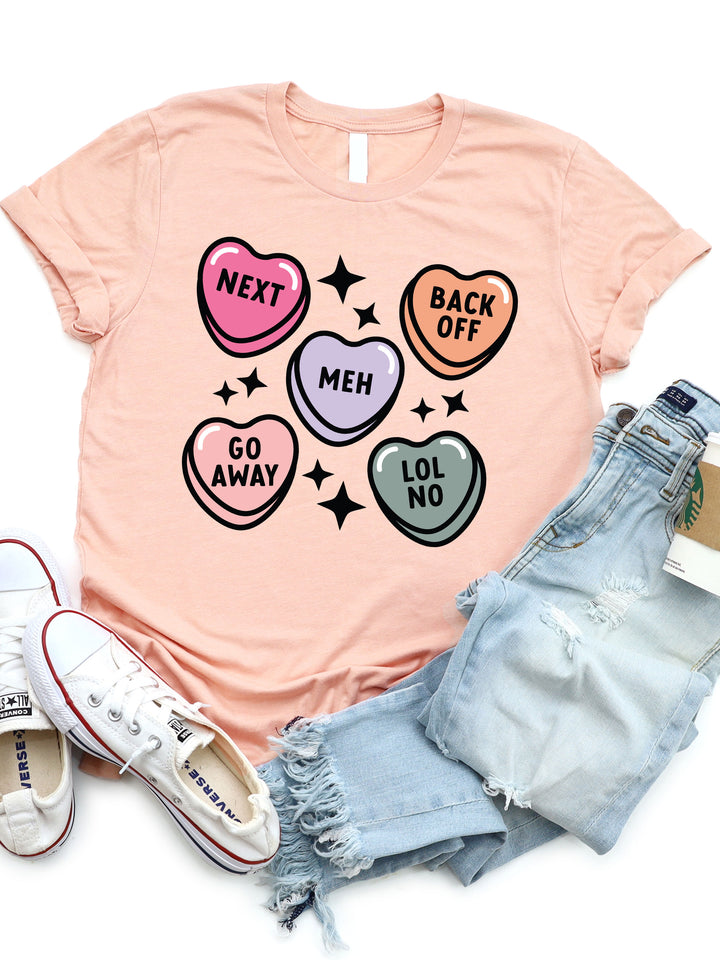 Funny Conversation Hearts Graphic Tee