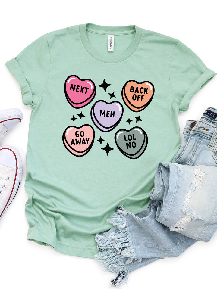 Funny Conversation Hearts Graphic Tee