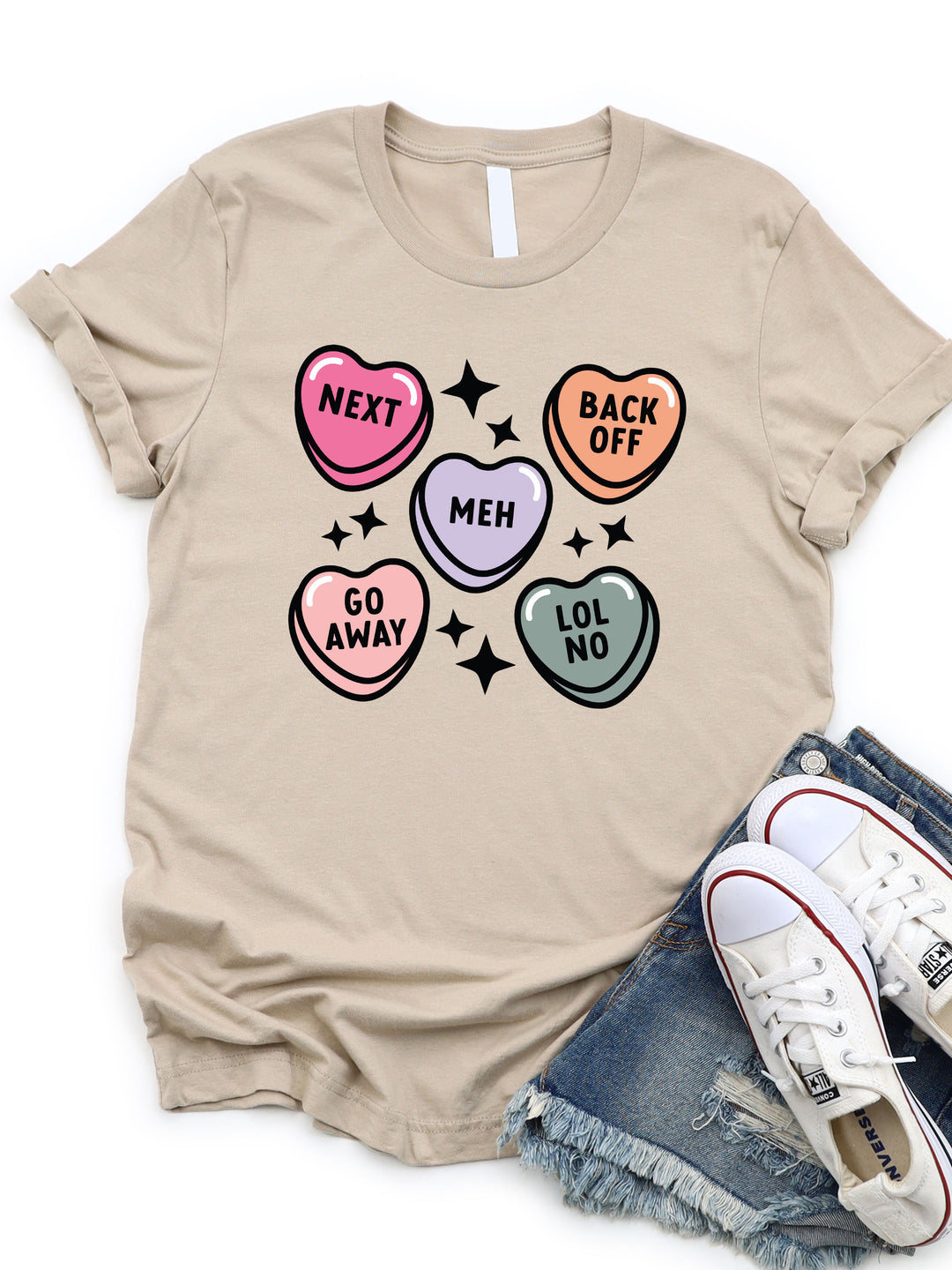 Funny Conversation Hearts Graphic Tee