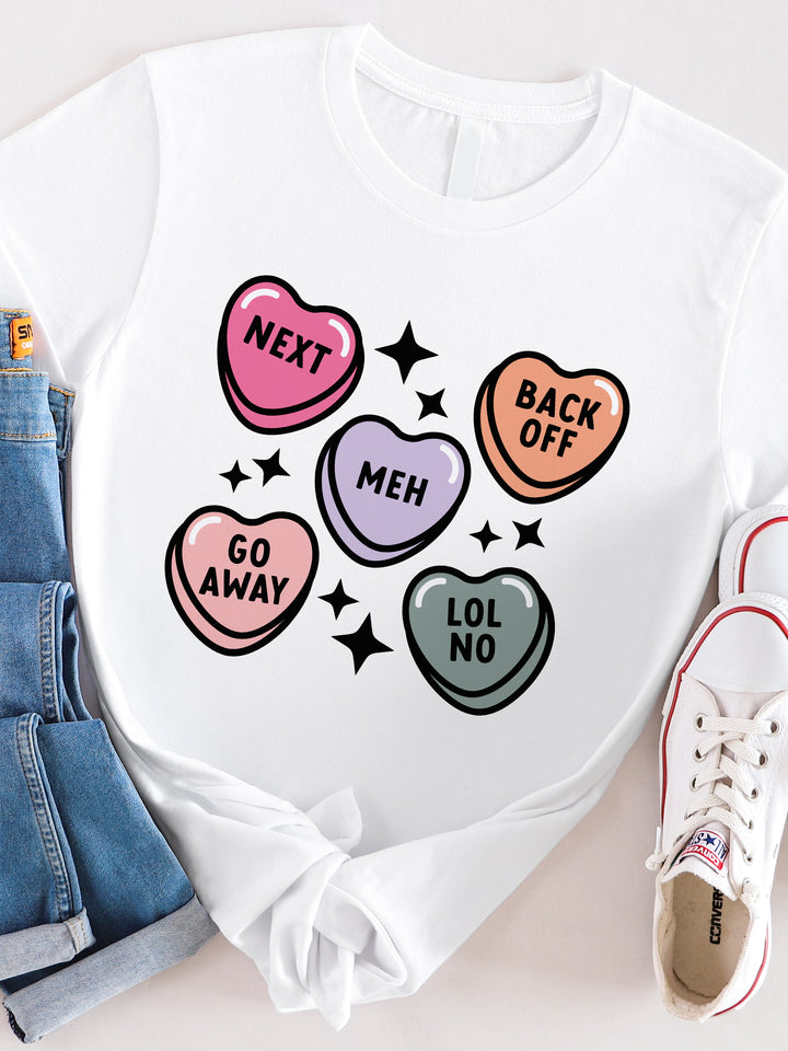 Funny Conversation Hearts Graphic Tee