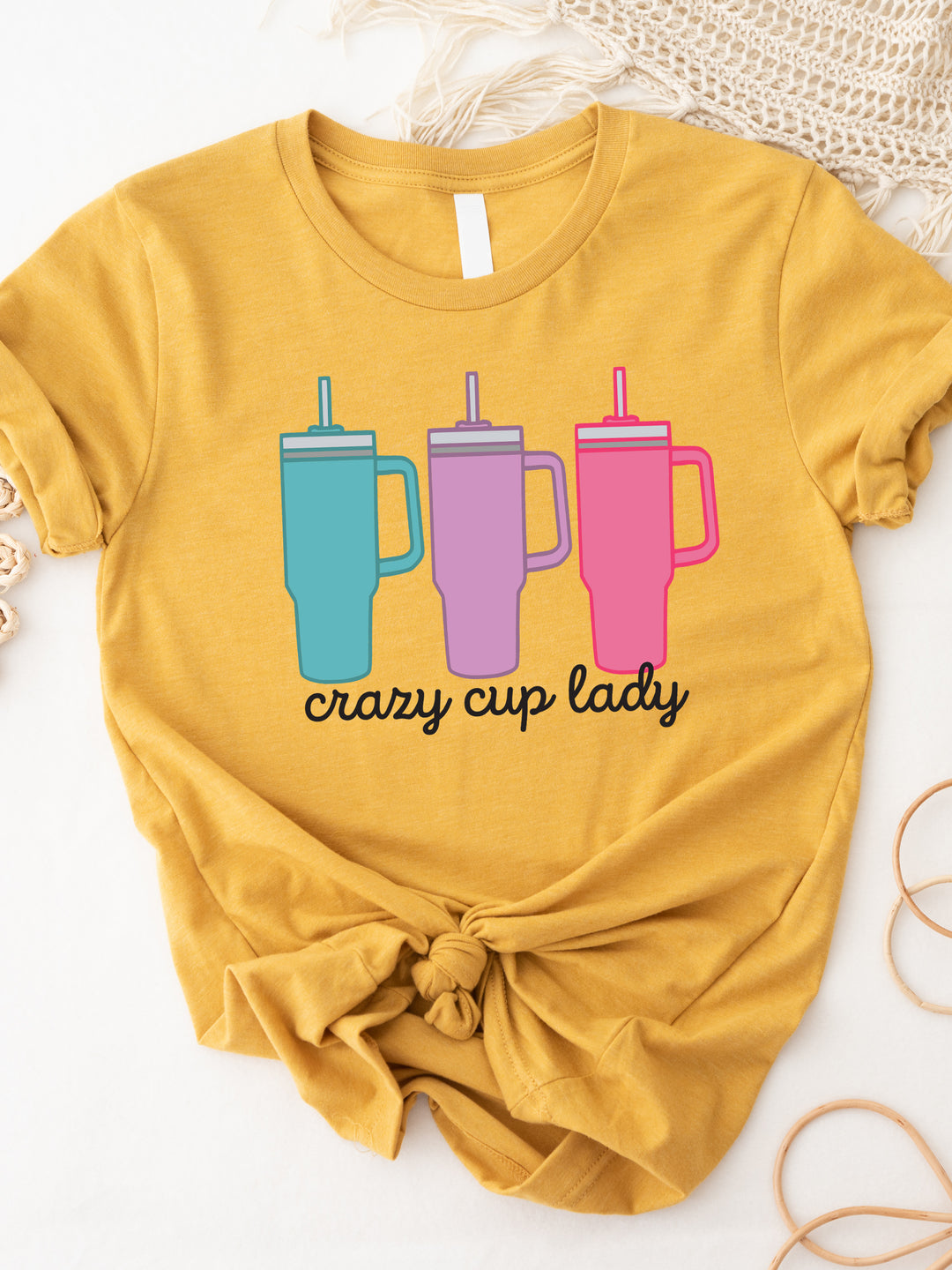 Crazy Cup Lady Stanley Graphic Tee Small / Yellow