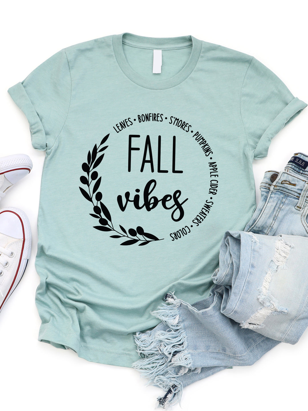 Fall Vibes Wreath Graphic Tee