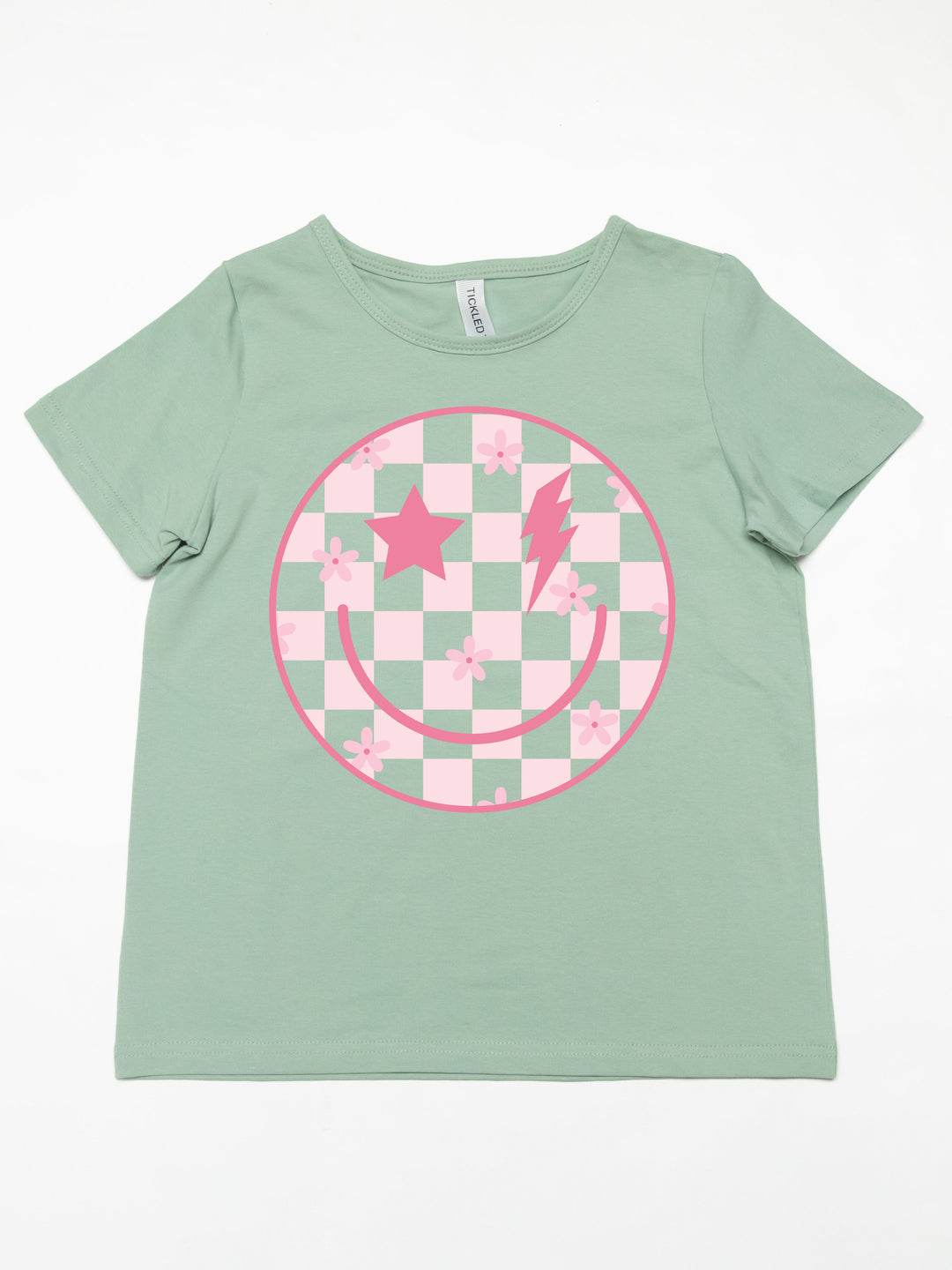 Daisy Checker Smiley Face Kids Graphic Tee