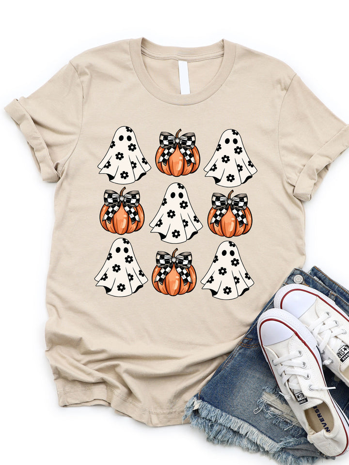 Daisy Print Ghosts & Pumpkins Graphic Tee