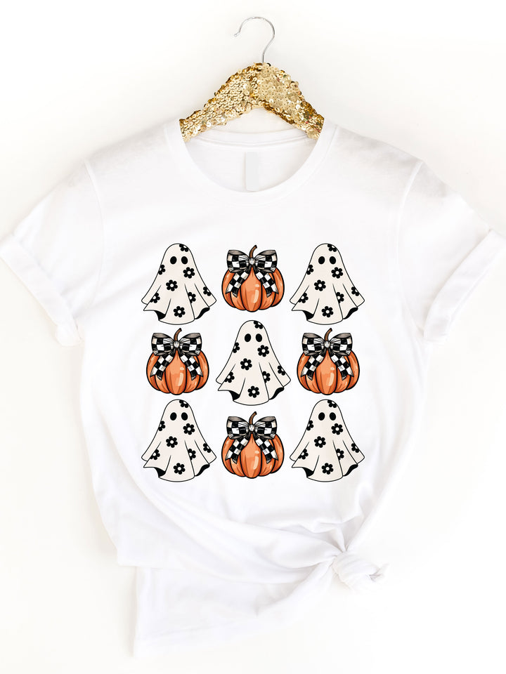 Daisy Print Ghosts & Pumpkins Graphic Tee