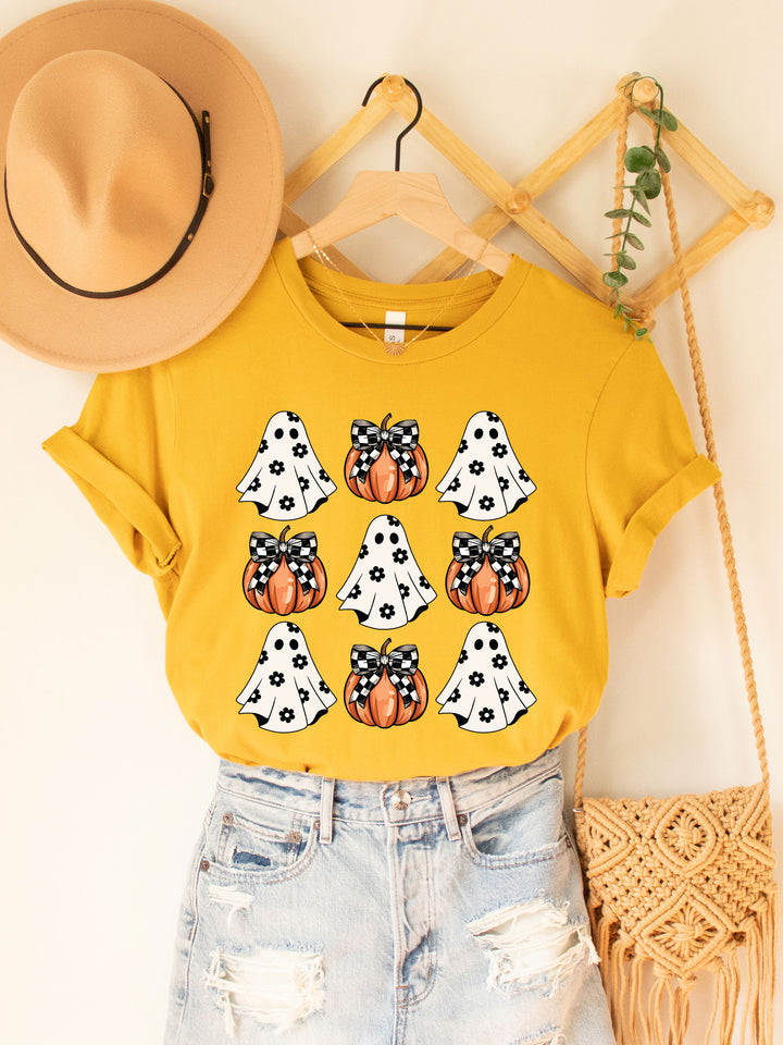 Daisy Print Ghosts & Pumpkins Graphic Tee