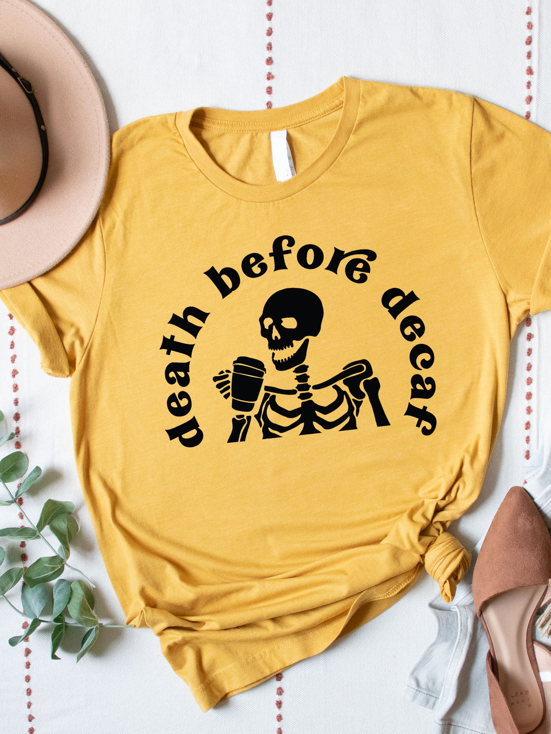 Death before Decaf Graphic Tee