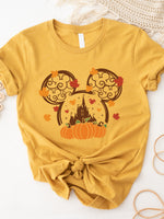 Fall Disney Ears Pumpkin Castle Graphic Tee