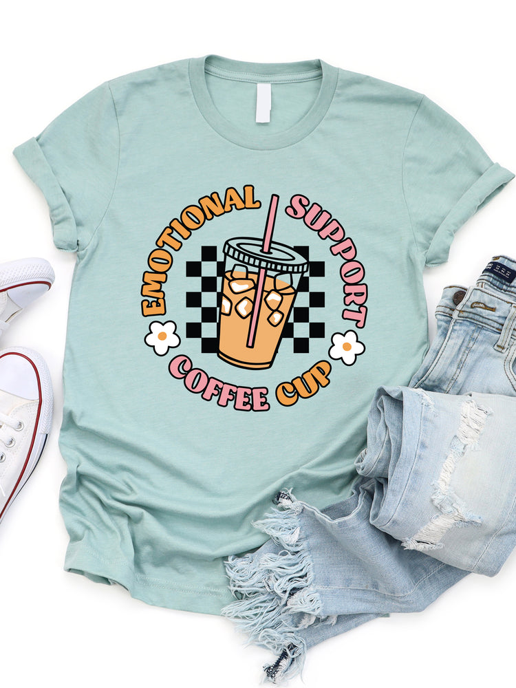 Emotional Support Coffee Cup Graphic Tee