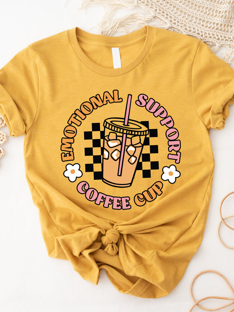 Emotional Support Coffee Cup Graphic Tee