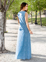 Floral Maxi Tank Dress - Blue