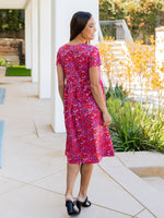 Dainty Floral Penelope Dress - Pink Background