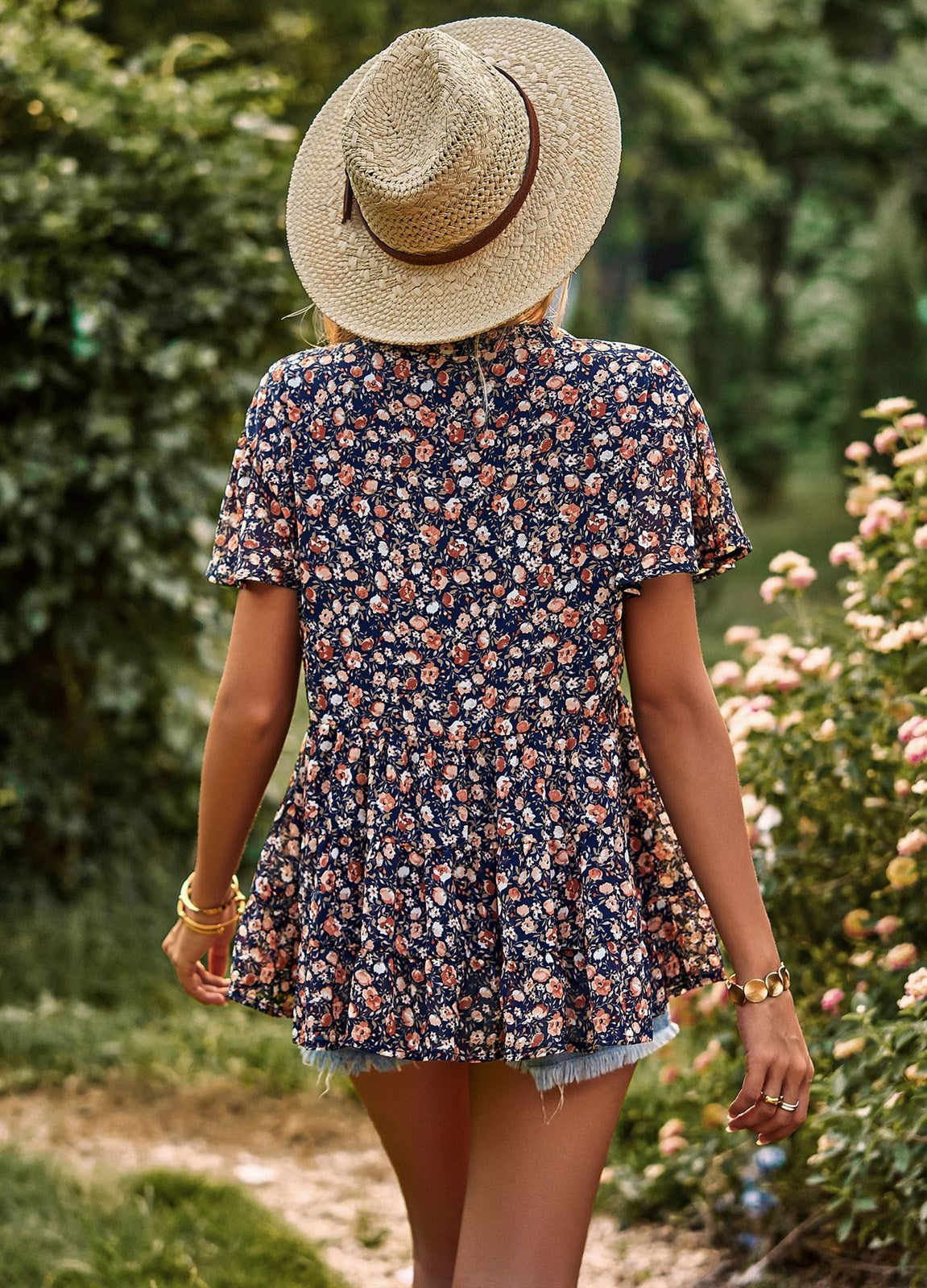 Floral Peplum Top – Tickled Teal LLC