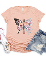 Floral Faith Butterfly Graphic Tee