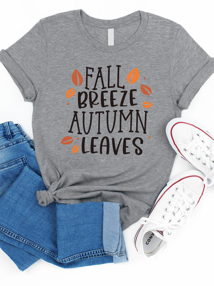 Fall Breeze Autumn Leaves Graphic Tee