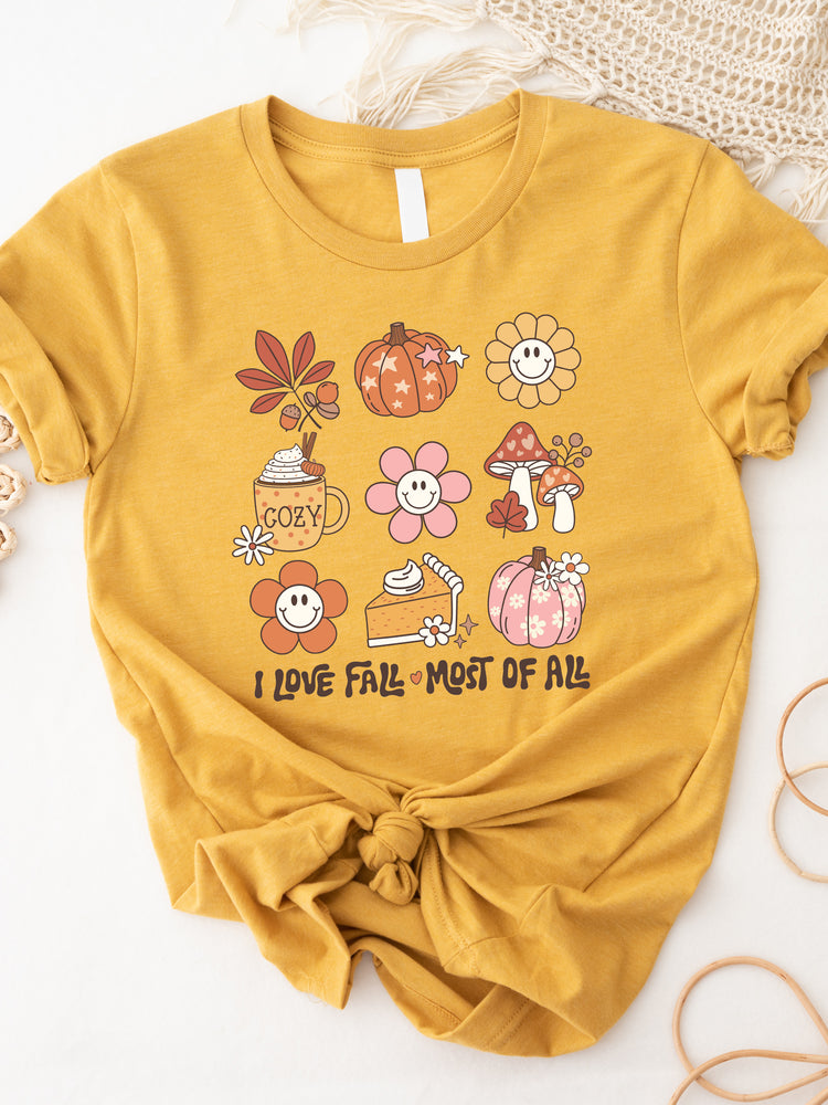 I Love Fall Most Of All Graphic Tee