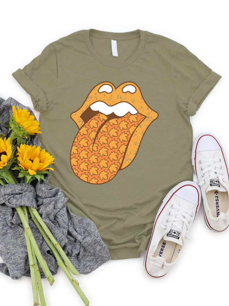 Fall Leaves Tongue Graphic Tee