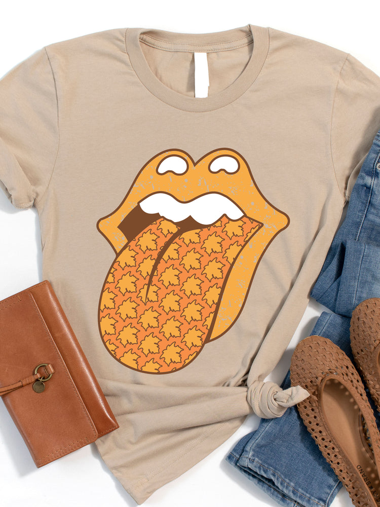 Fall Leaves Tongue Graphic Tee