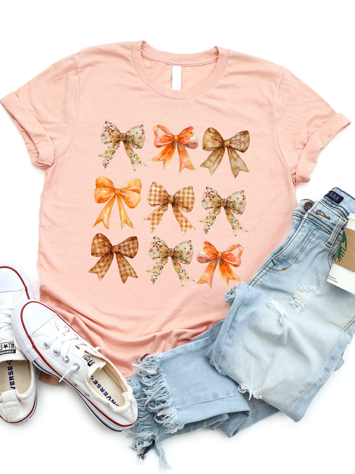 Fall Pattern Bows Graphic Tee