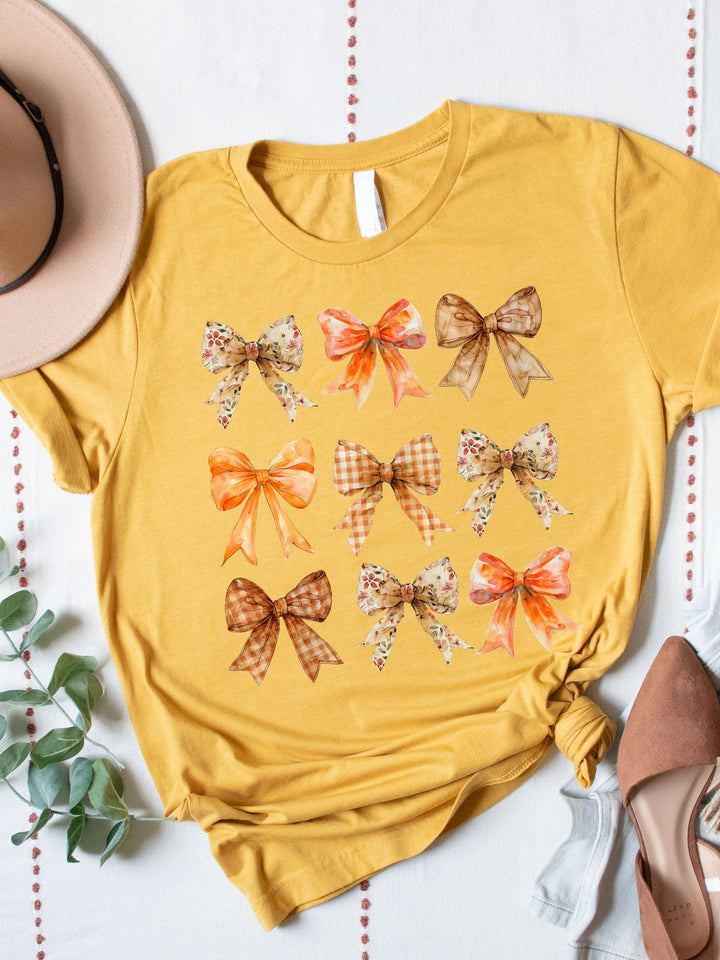 Fall Pattern Bows Graphic Tee