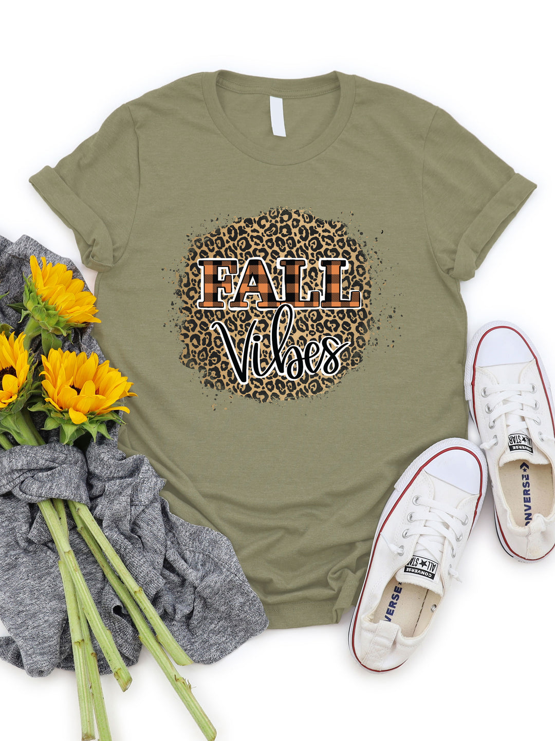 Fall Vibes Cheetah Graphic Tee