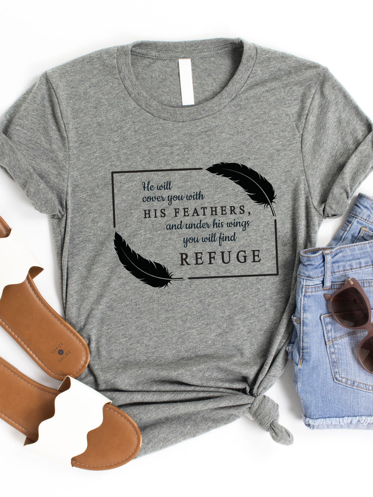 His feathers you will find refuge Graphic Tee