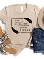His feathers you will find refuge Graphic Tee