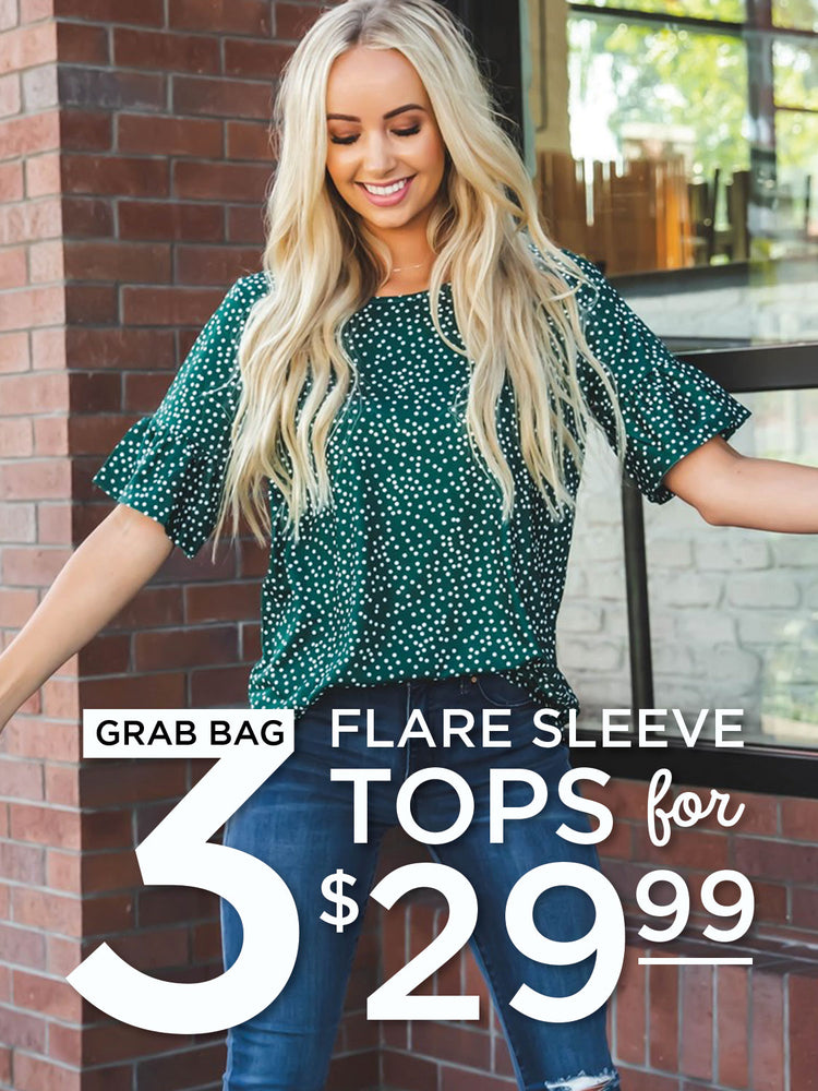 LIMITED STOCK - 3 Flare Sleeve Tops Grab Bag - 3 for $29.99