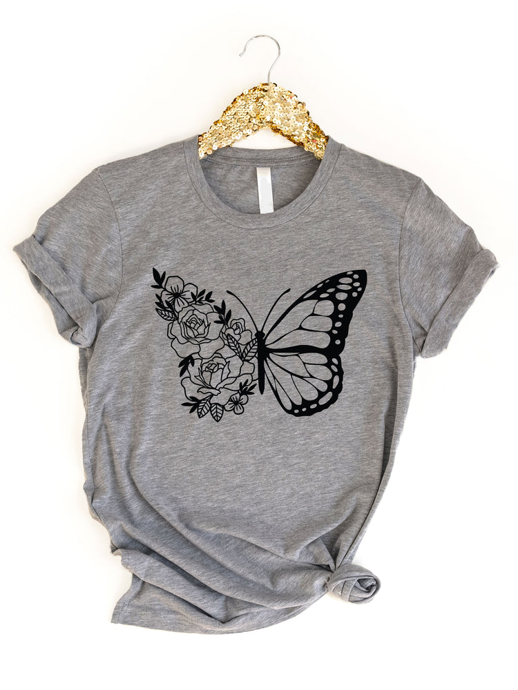 Floral Butterfly Graphic Tee
