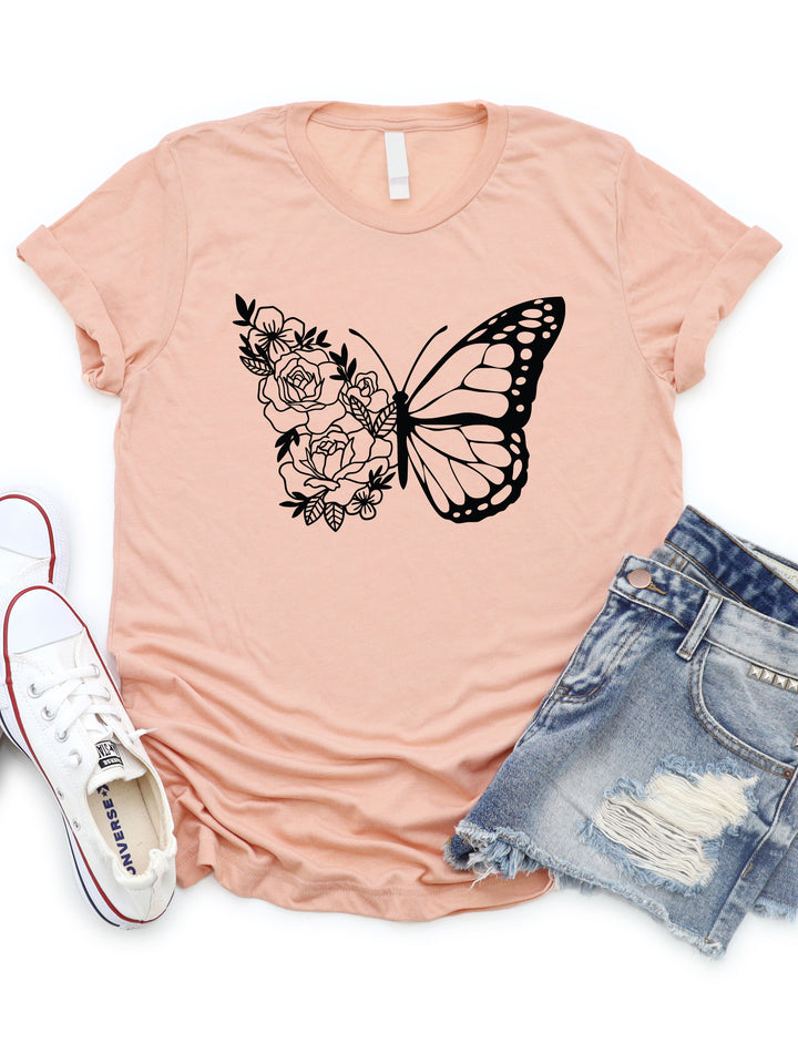 Floral Butterfly Graphic Tee