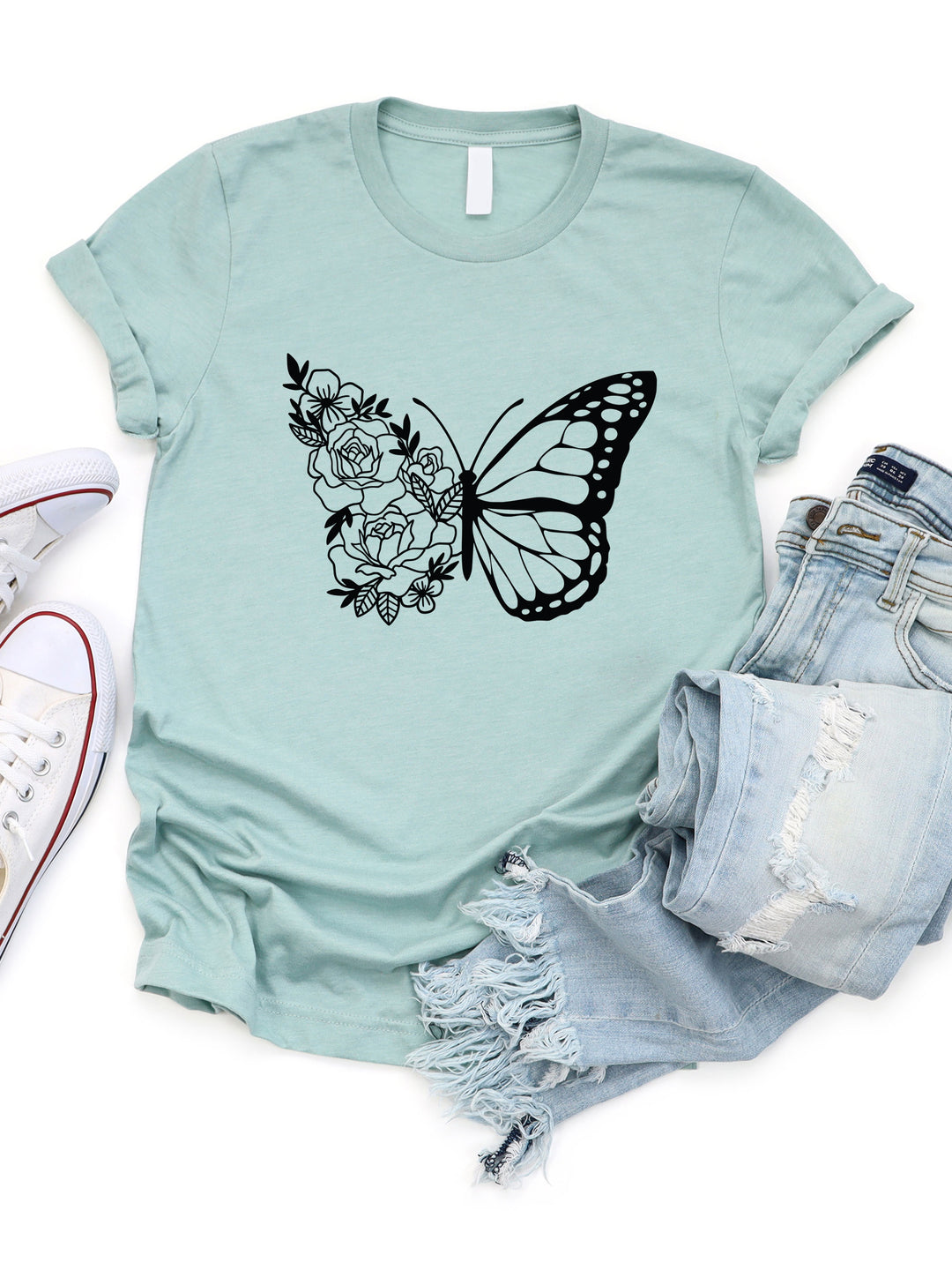 Floral Butterfly Graphic Tee