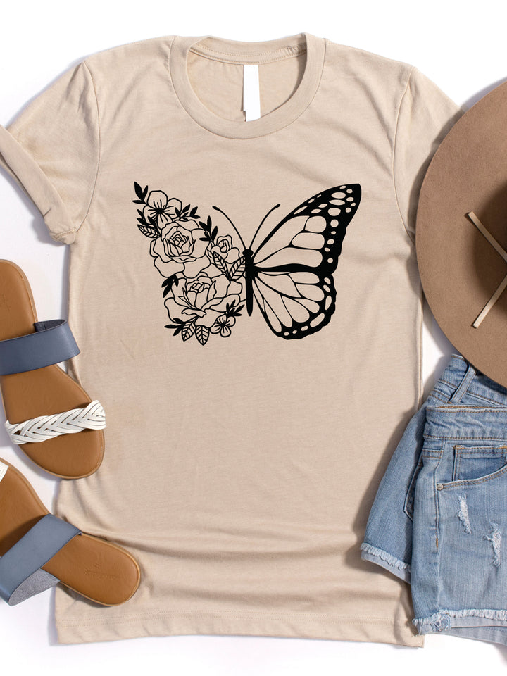 Floral Butterfly Graphic Tee