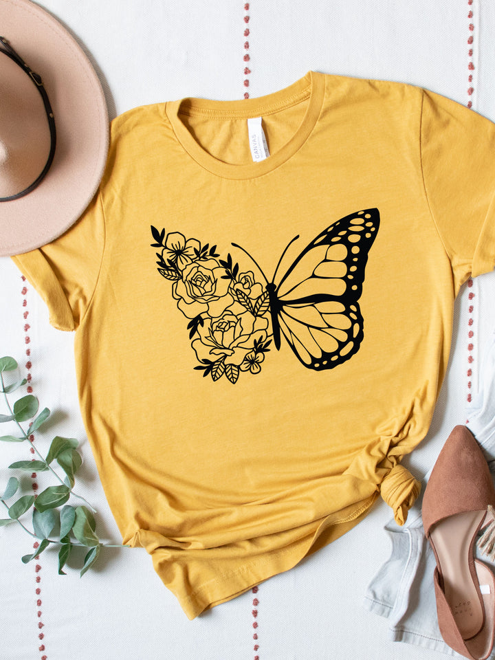 Floral Butterfly Graphic Tee