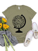 Floral Globe Graphic Tee