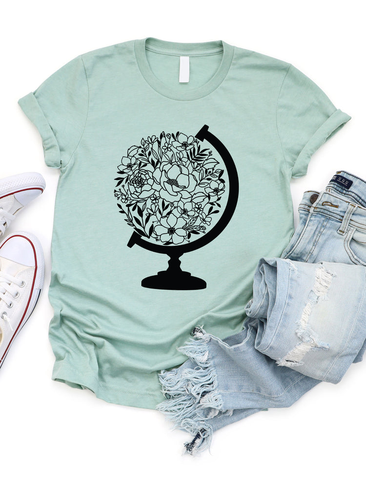 Floral Globe Graphic Tee