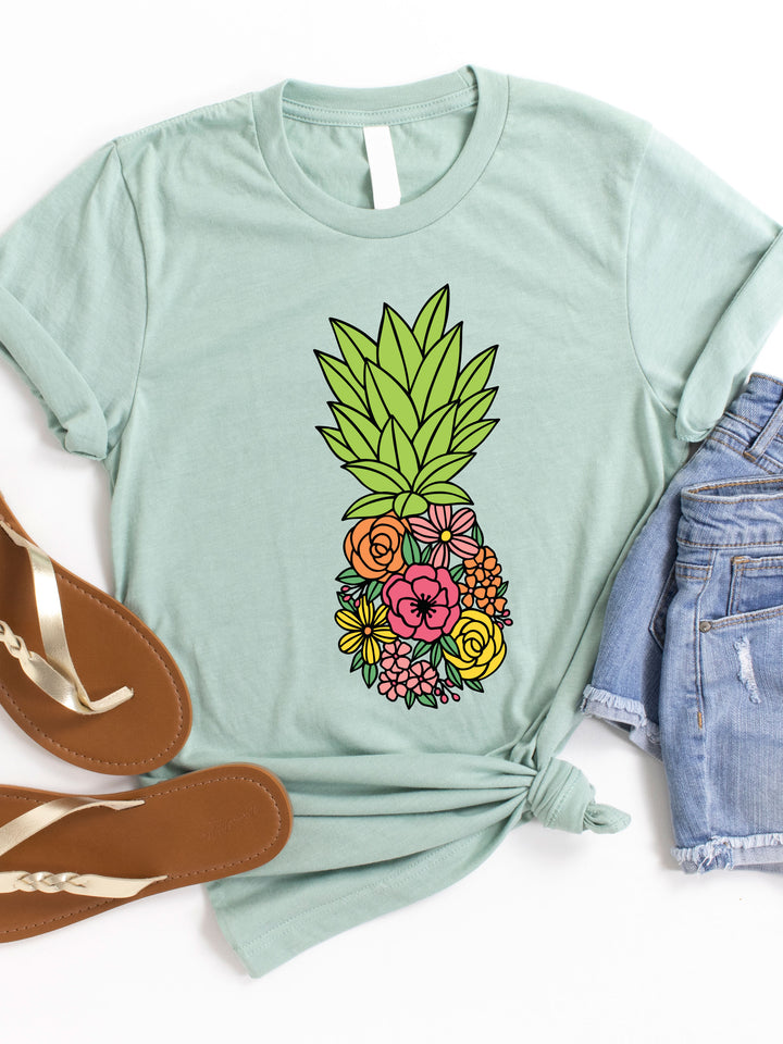 Floral Pineapple Graphic Tee