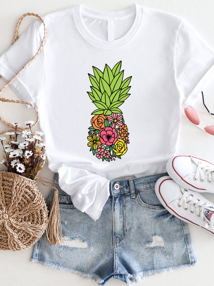 Floral Pineapple Graphic Tee