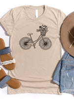 Floral Basket Bicycle Graphic Tee